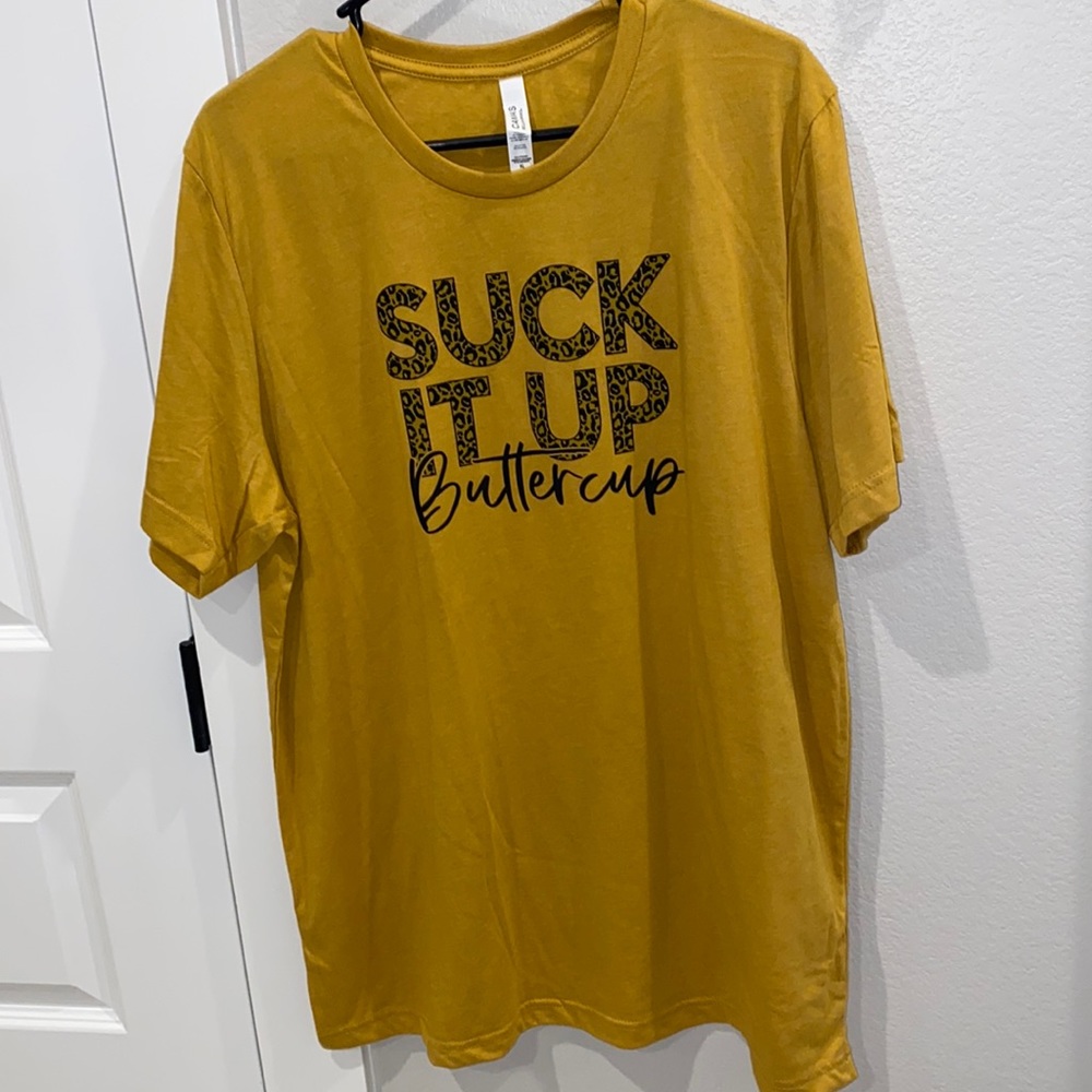 New Women’s Size XL “Suck It Up, Buttercup” Screen Tee Boutique T-Shirt NWOT